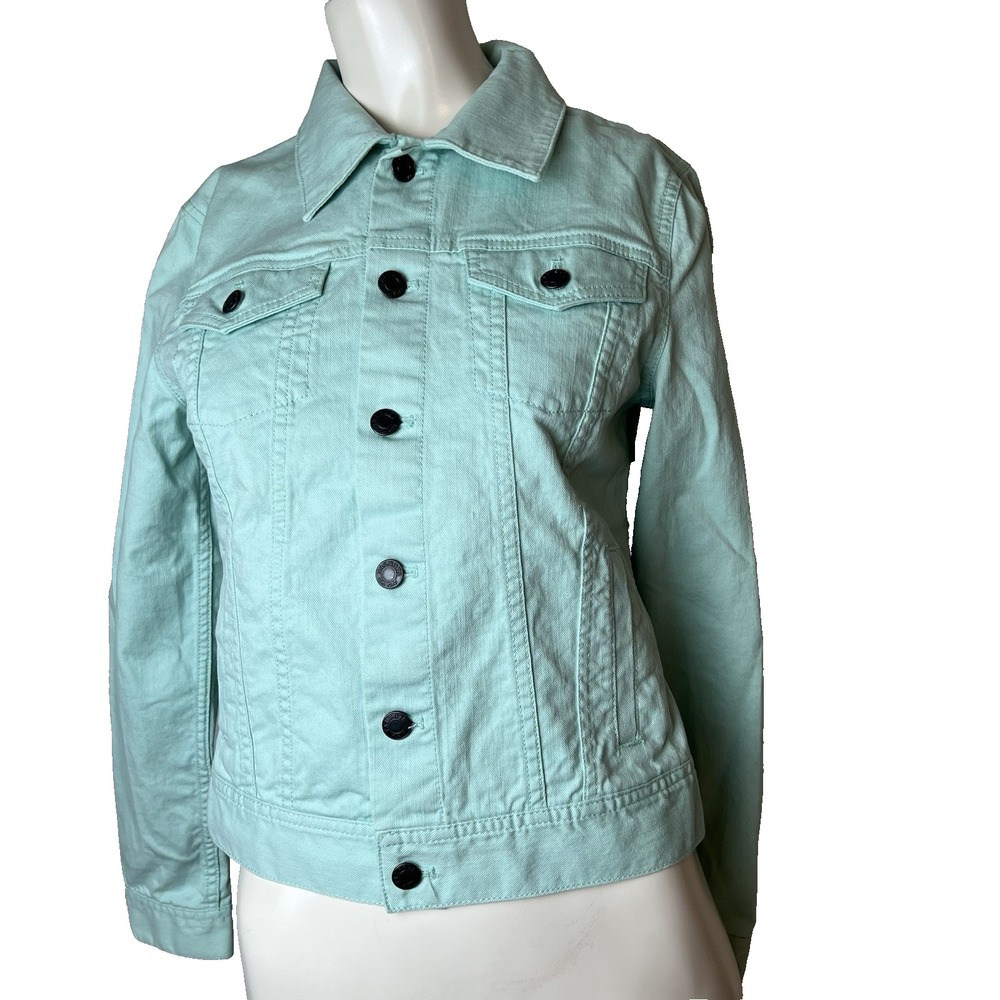 Talbots Women's Light  Green Jean-Style Cotton Spandex Jacket XS